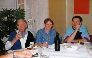 Repas du bureau - 25/07/1991 - Yves BARBARIN, Michèle BaSCANS et Dominique NOBLET - trois anciens présidents du club